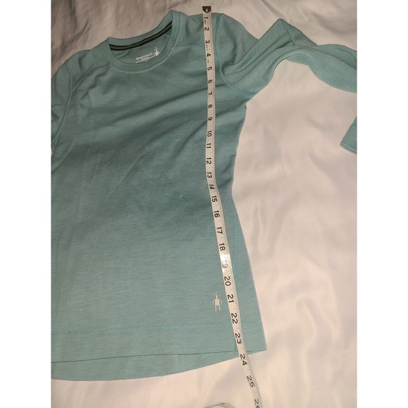 Smartwool Merino Wool 250 Base Layer Shirt Womens Small Teal Hole READ - Picture 6 of 16